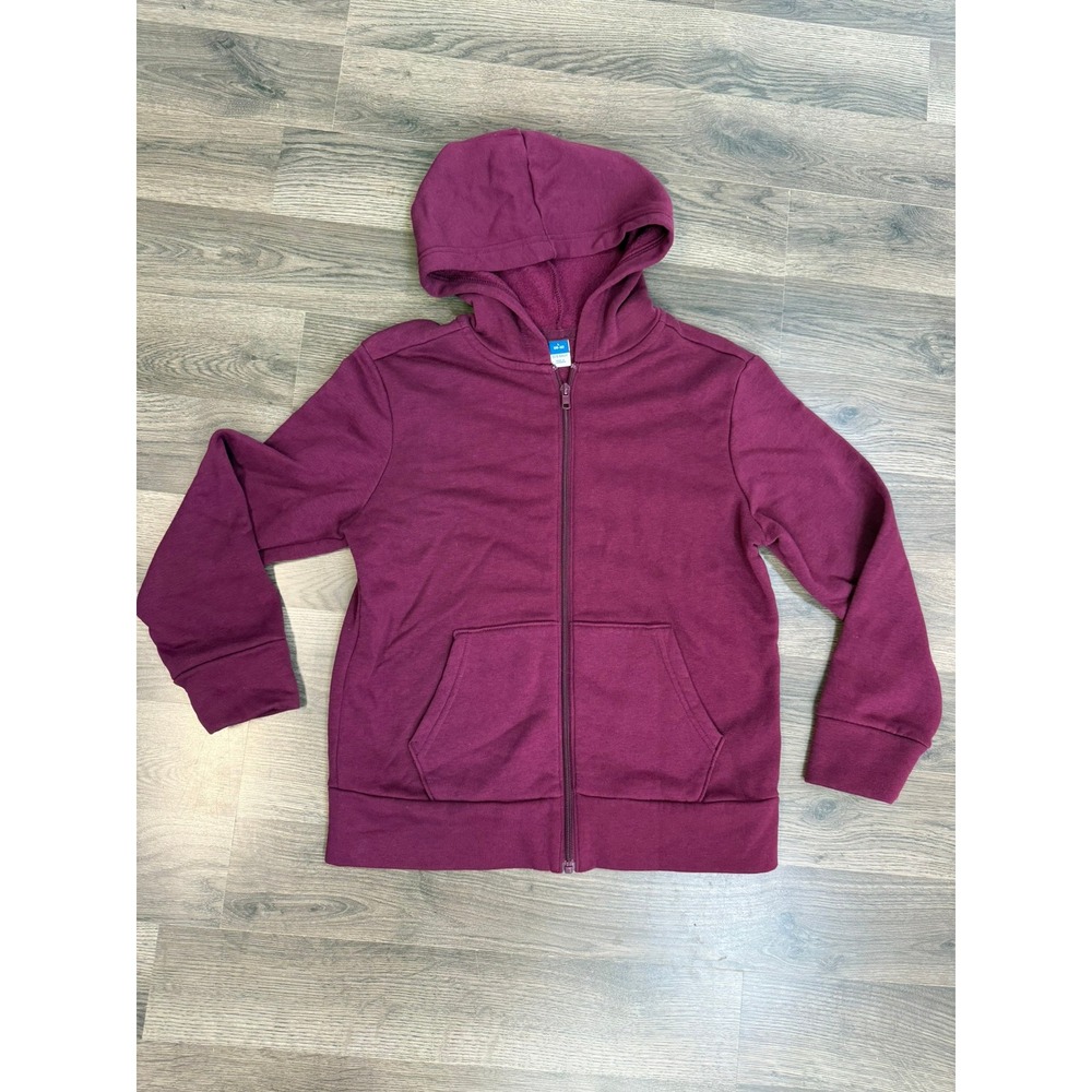 Old Navy Kids Maroon Burgundy Full Zip Fleece Hoodie Sweatshirt Large 10-12